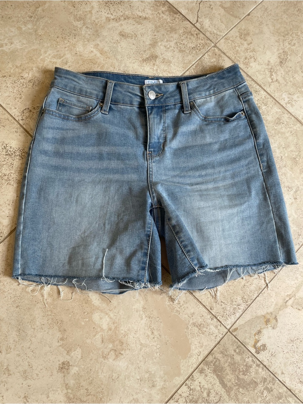Light Wash Cutoff Denim Shorts